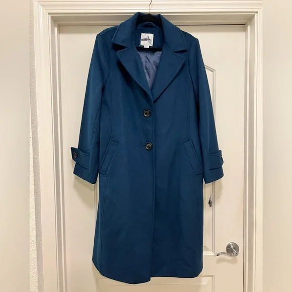 NWOT Sam Edelman Notch Collar Longline Wool Blend Coat - Picture 4 of 12
